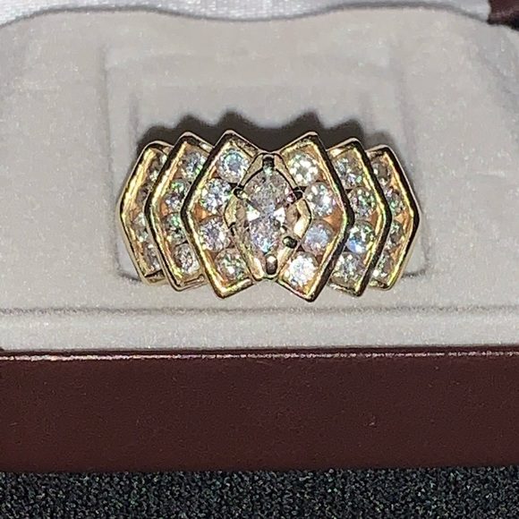 14K 2.00CTW YG Natural Diamond Ring Size 6 1/2 - Picture 2 of 5